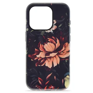 Удароустойчив калъф Decor за iPhone 15 Pro, Peony