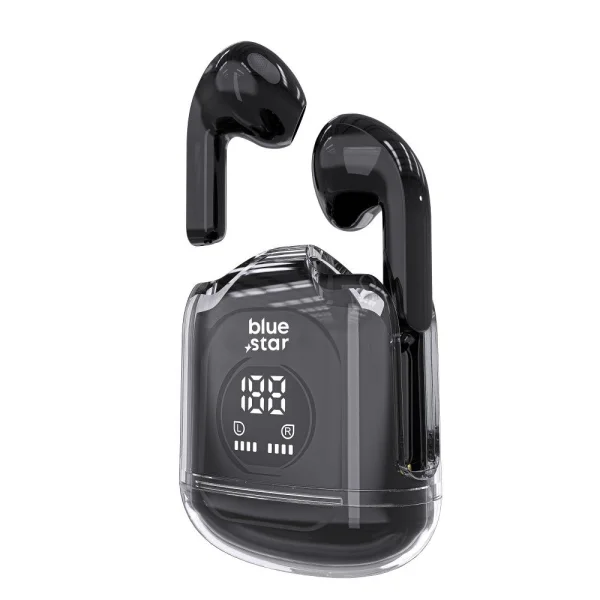 Безжични Слушалки Blue Star Transparency Fi22, TWS, Bluetooth 5.3, Черен 2