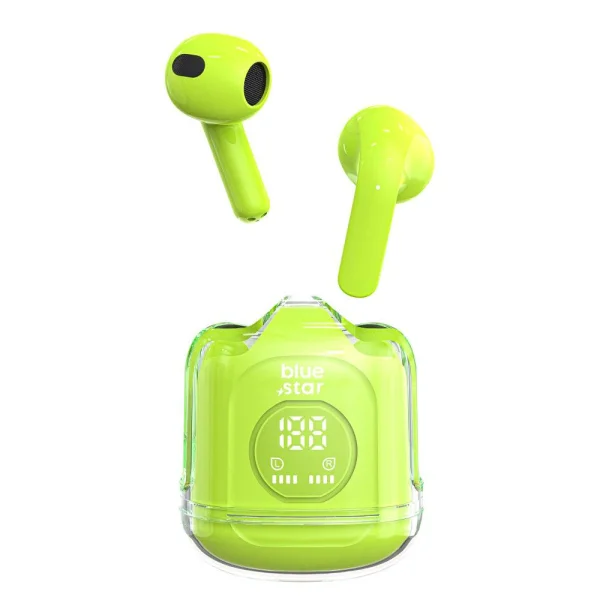 Безжични Слушалки Blue Star Transparency Fi22, TWS, Bluetooth 5.3, Зелен 2