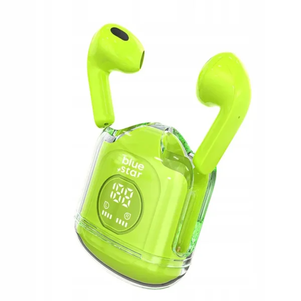 Безжични Слушалки Blue Star Transparency Fi22, TWS, Bluetooth 5.3, Зелен 1