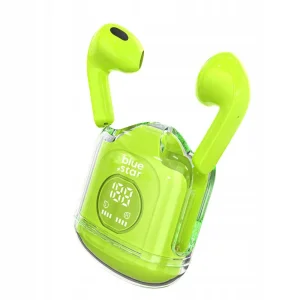Безжични Слушалки Blue Star Transparency Fi22, TWS, Bluetooth 5.3, Зелен