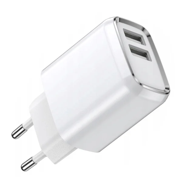 Wall Charger JELLICO A51, 220V, 2.4A, 2xUSB, with Lightning cable, White 2