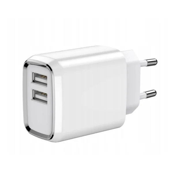 Wall Charger JELLICO A51, 220V, 2.4A, 2xUSB, with Lightning cable, White 3