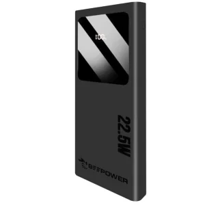 Универсална външна батерия BeePower BP-10PD, 10000mAh, 22.5W, USB-C, 2 x USB 3.0, Черен