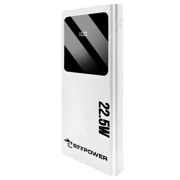 Универсална външна батерия BeePower BP-10PD, 10000mAh, 22.5W, USB-C, 2 x USB 3.0, Бял 1