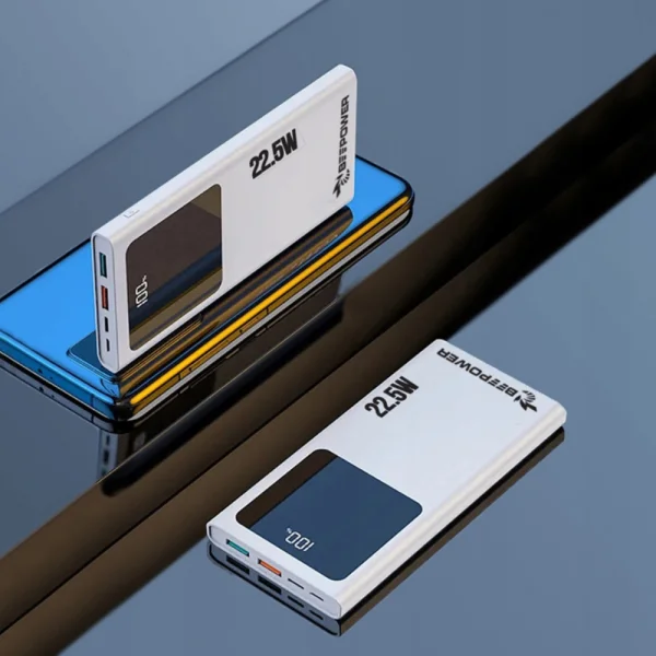 Универсална външна батерия BeePower BP-10PD, 10000mAh, 22.5W, USB-C, 2 x USB 3.0, Бял 4