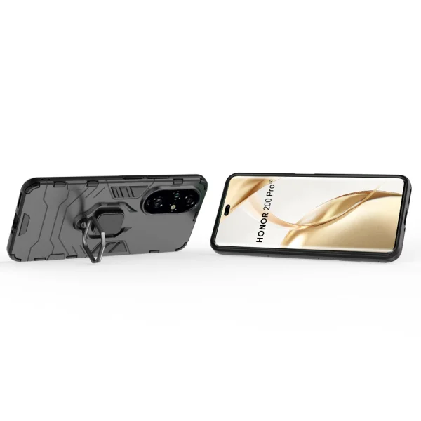Shockproof Kickstand Ring Case for Huawei Honor 200 Pro, Black 2