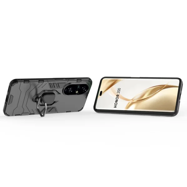Shockproof Case Kickstand Ring for Huawei Honor 200, Black 2