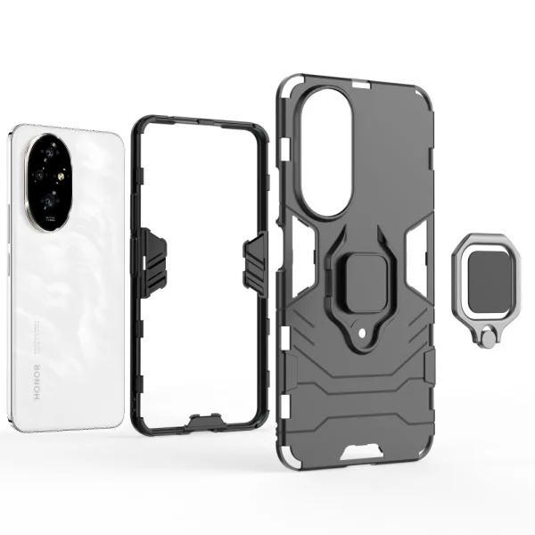 Shockproof Case Kickstand Ring for Huawei Honor 200, Black 3