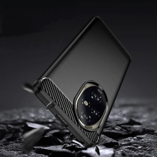 Techsuit Carbon Fibre Brushed Silicone Case for Huawei Honor 200 Pro, Black 2