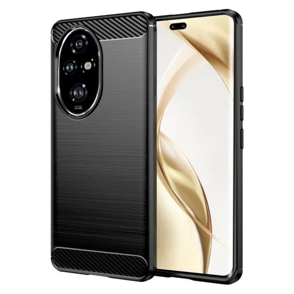 Techsuit Carbon Fibre Brushed Silicone Case for Huawei Honor 200 Pro, Black 1