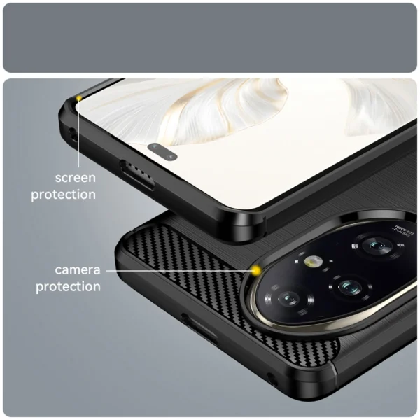 Techsuit Carbon Fibre Brushed Silicone Case for Huawei Honor 200 Pro, Black 3
