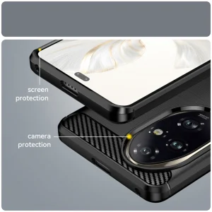 Techsuit Carbon Fibre Brushed Silicone Case for Huawei Honor 200 Pro, Black 3