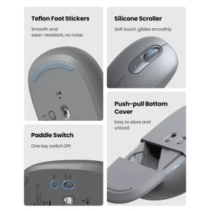 Wireless Mouse UGREEN MU105, 2400dpi, Gray 4