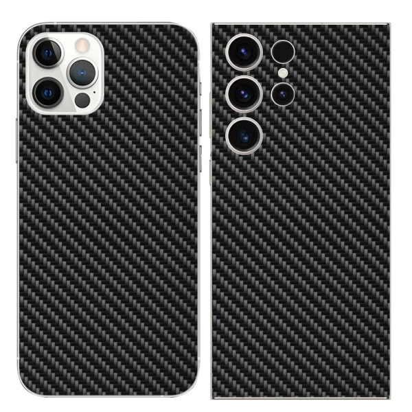 Изрязване Фолио Протектор за телефон (Гръб), Carbon 3D черен 1
