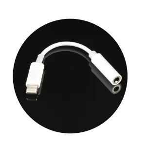 Преходник AUX Lighining (M) към Jack 3.5 mm (F), Бял / BOX/ 3
