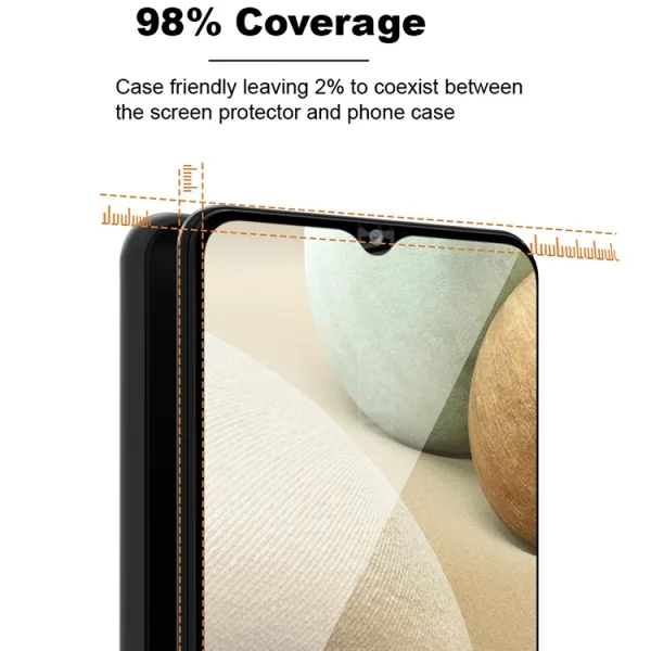 Glass Protector Full Glue 5D for Samsung Galaxy A12, Black 2