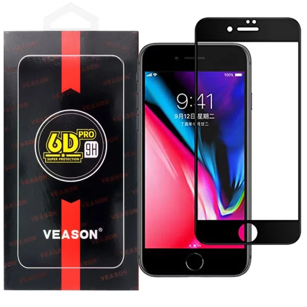 Glass protector Veason 6D Pro Full Glue for iPhone 7 Plus / 8 Plus, Black 5