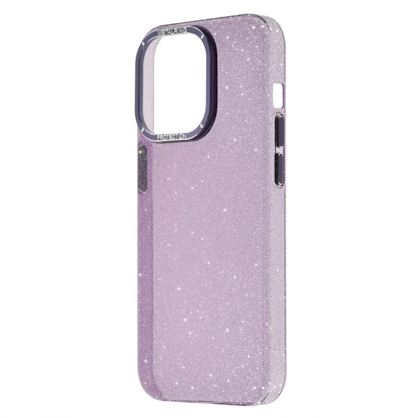 Пластмасов калъф SKY Shining за iPhone 14 Pro, Лилав-прозрачен 2