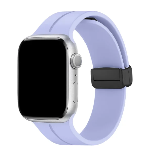 Magnetic Closure Silicone Strap for Apple Watch 38 / 40 / 41mm, Purple 1