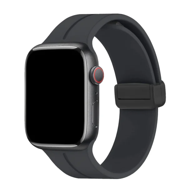 Magnetic Closure Silicone Strap for Apple Watch 42 /44 / 49mm, Black 1