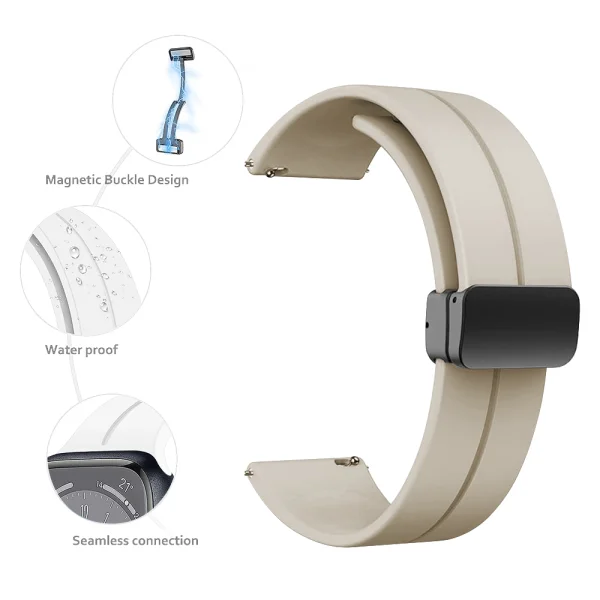 Silicone strap with magnetic closure for Huawei Watch 20 mm, Grey 2