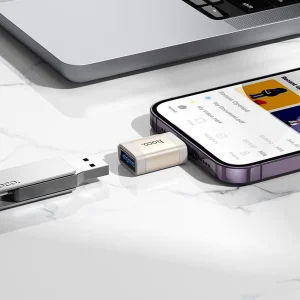 HOCO UA31A OTG Adapter Lightning to USB A, Gray 4