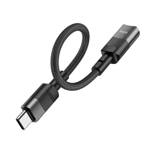 Адаптер HOCO U107 OTG от Type C към Lightning, 10cm, Черен