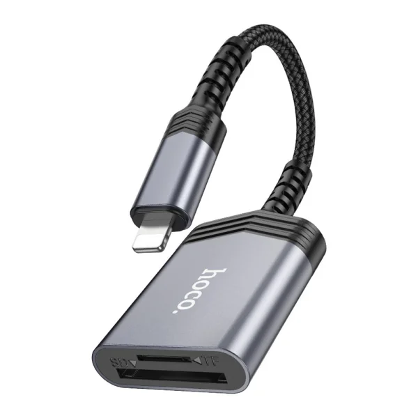 Четец за карти HOCO UA25 Card Reader Lightning  2 in 1, Сив 1