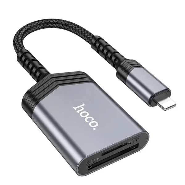 Четец за карти HOCO UA25 Card Reader Lightning  2 in 1, Сив 2
