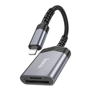 Четец за карти HOCO UA25 Card Reader Lightning  2 in 1, Сив