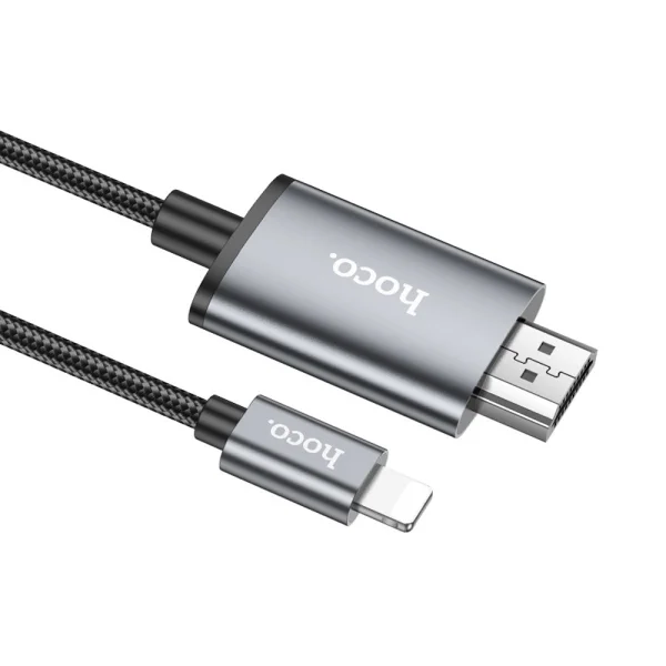 Видео Кабел HOCO UA27 от Lightning към HDMI 1080p, 2m, Сив 2