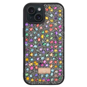 Удароустойчив калъф Diamond Blink за iPhone 15, Цветни камъни