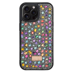 Удароустойчив калъф Diamond Blink за iPhone 15 Pro Max, Цветни камъни