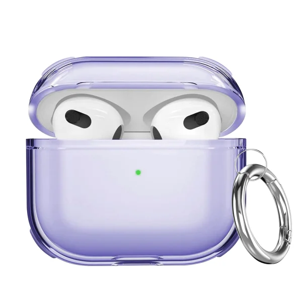 Airpods case, transparent - purple 1