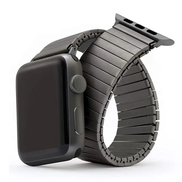 Metal Elastic Strap Elastic for Apple Watch 42 /44 /45 / 49mm, Black 1