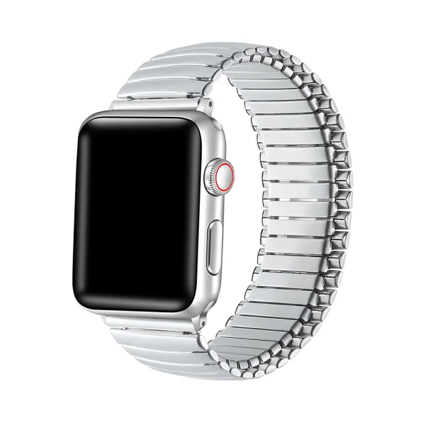 Metal Elastic Strap Elastic for Apple Watch 42 /44 /45 / 49mm, Silver 3