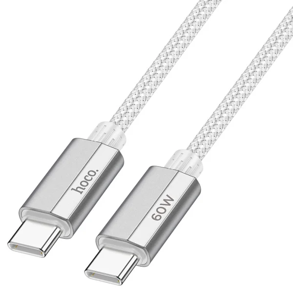 Кабел HOCO U134 от Type C към Type C, 60W, 1.2m, Сив 2