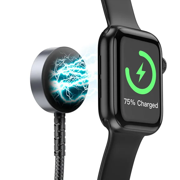 Безжично зарядно HOCO CW54 2in1, Type C, за Apple Watch, с кабел Lightning, 3A, 1.2m, CW54, Черен 4