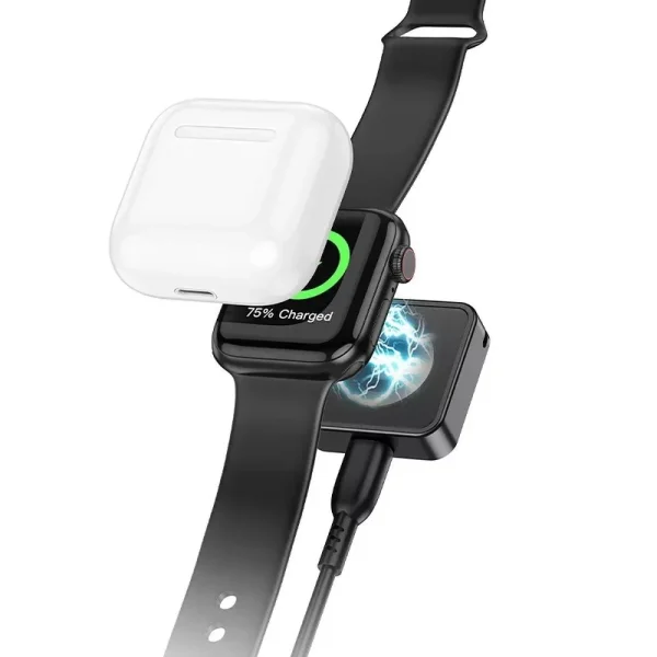 Wireless charger HOCO CW55 compatible with Apple Watch, 2.5W, Black 2