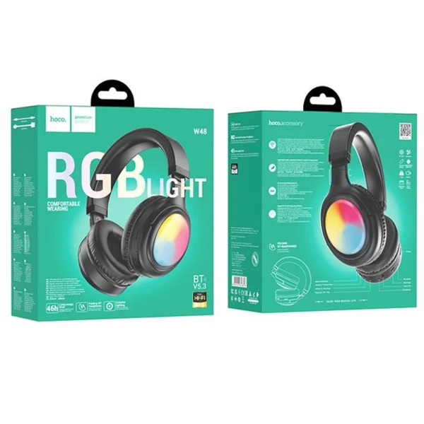 HOCO W48 Bluetooth Wireless Headphones, Black 5