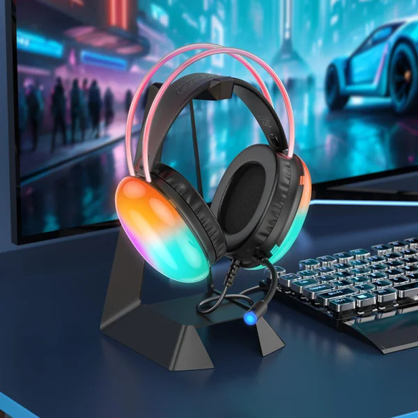Слушалки HOCO Gaming W109, USB-A, Jack 3.5mm и микрофон, Черен 3