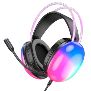 Слушалки HOCO Gaming W109, USB-A, Jack 3.5mm и микрофон, Черен
