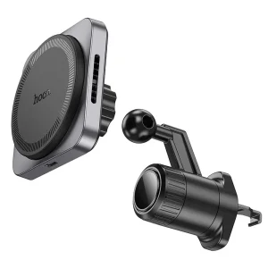 Поставка за кола с безжично зареждане HOCO HW15, support MagSafe, 15W, Черен-сив