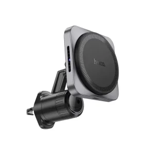 Car mount with wireless charging HOCO HW15, support MagSafe, 15W, Black-gray 3