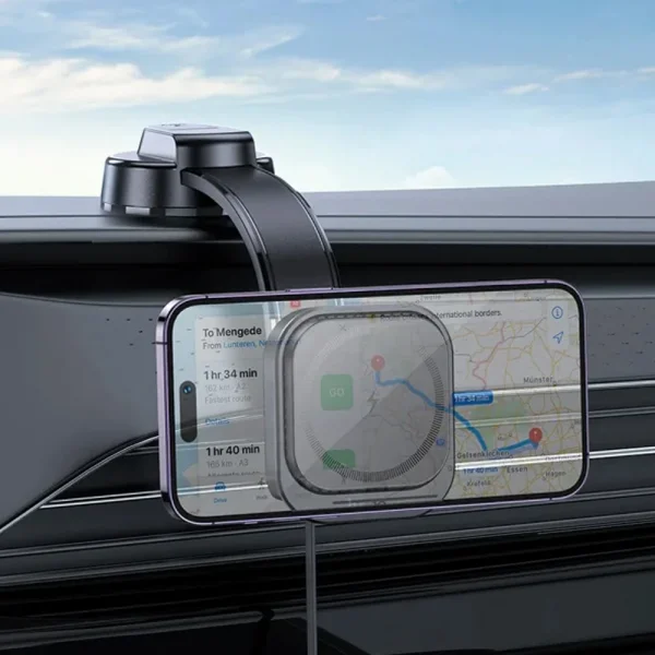 Car mount with wireless charging HOCO HW24, support MagSafe, Black 3