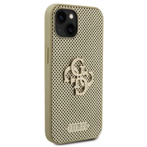 Калъф GUESS, PU Perforated 4G Glitter Metal Logo за iPhone 15, GUHCP15SPSP4LGD, Златист 3
