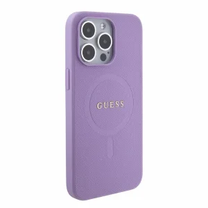 Калъф GUESS, PU Saffiano MagSafe за iPhone 15 Pro, GUHMP15LPSAHMCU, Лилав 3