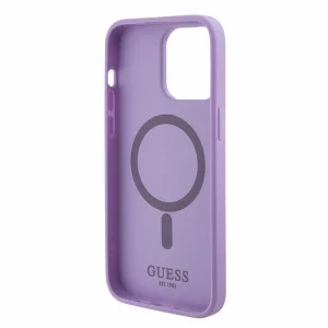Калъф GUESS, PU Saffiano MagSafe за iPhone 15 Pro, GUHMP15LPSAHMCU, Лилав 4