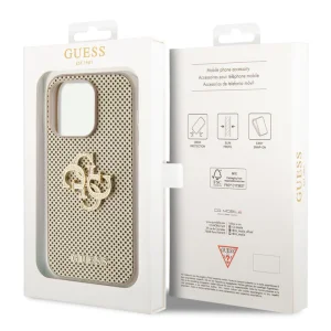 Калъф GUESS, PU Perforated 4G Glitter Metal Logo за iPhone 15 Pro Max, GUHCP15XPSP4LGD, Златист 5